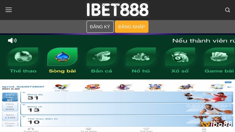 Rất nhiều sản phẩm cá cược được ibet cung cấp