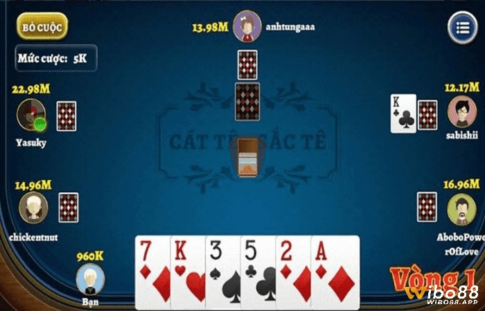 Giao diện game bài Catte thiết kế khoa học, đẹp mắt