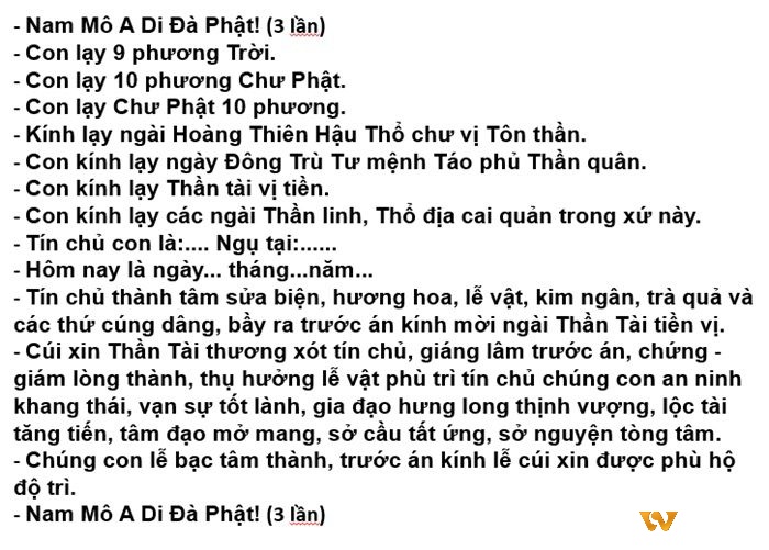 Bài kinh xin trúng đề Thần Tài để trúng độc đắc