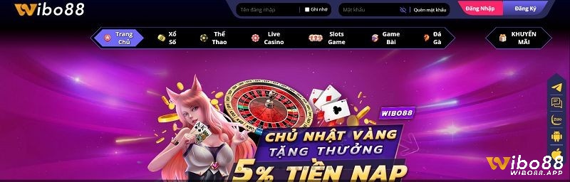 Wibo88 - Nhà cái cược tài xỉu xanh chín