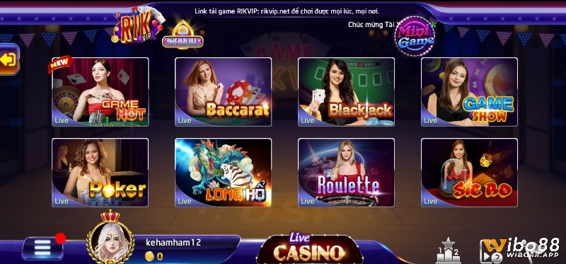 Casino live Rikvip sỏ hữu rất nhiều game đa dạng