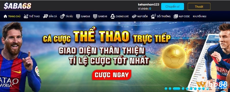 Trang web Saba68 được thiết kế với giao diện hiện đại