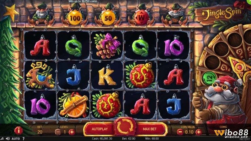 Jingle Spin slot có tới 10 biểu tượng thông thường