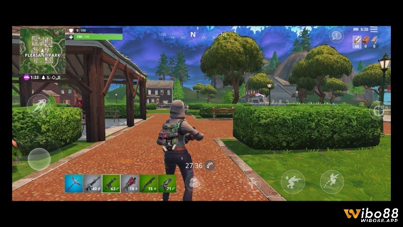 Trận chiến sinh tồn kịch tính trong Fortnite Mobile với đồ họa sống động