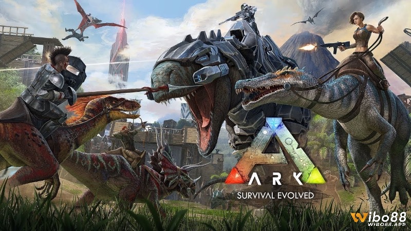 Sinh tồn giữa thế giới khủng long và xây dựng căn cứ vững chắc trong ARK: Survival Evolved.