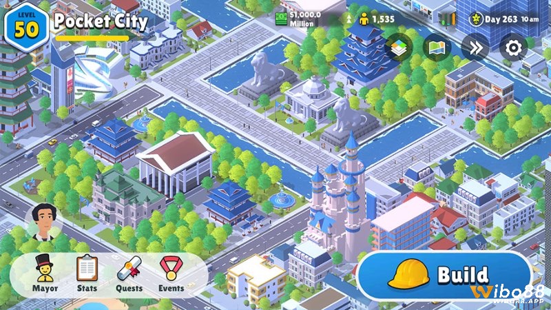 Pocket city 2 với giao diện dễ thương, giúp trẻ em phát triển tư duy về quản lý và quy hoạch.