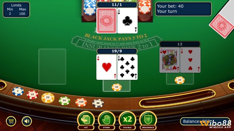Xem xét điểm các lá bài của bạn và với nhà cái để xem lệnh Stand, Hit hay Double sẽ là hợp lí.
